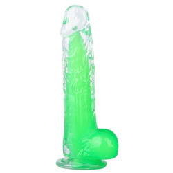 ClearlyHorny Gode transparent Jelly Mut M 16 x 4cm Vert
